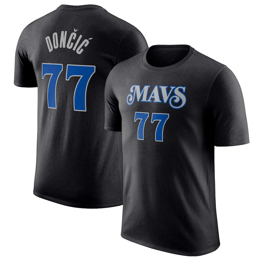 Men NBA Dallas Mavericks 77 Doncic style #5 2024 T shirt